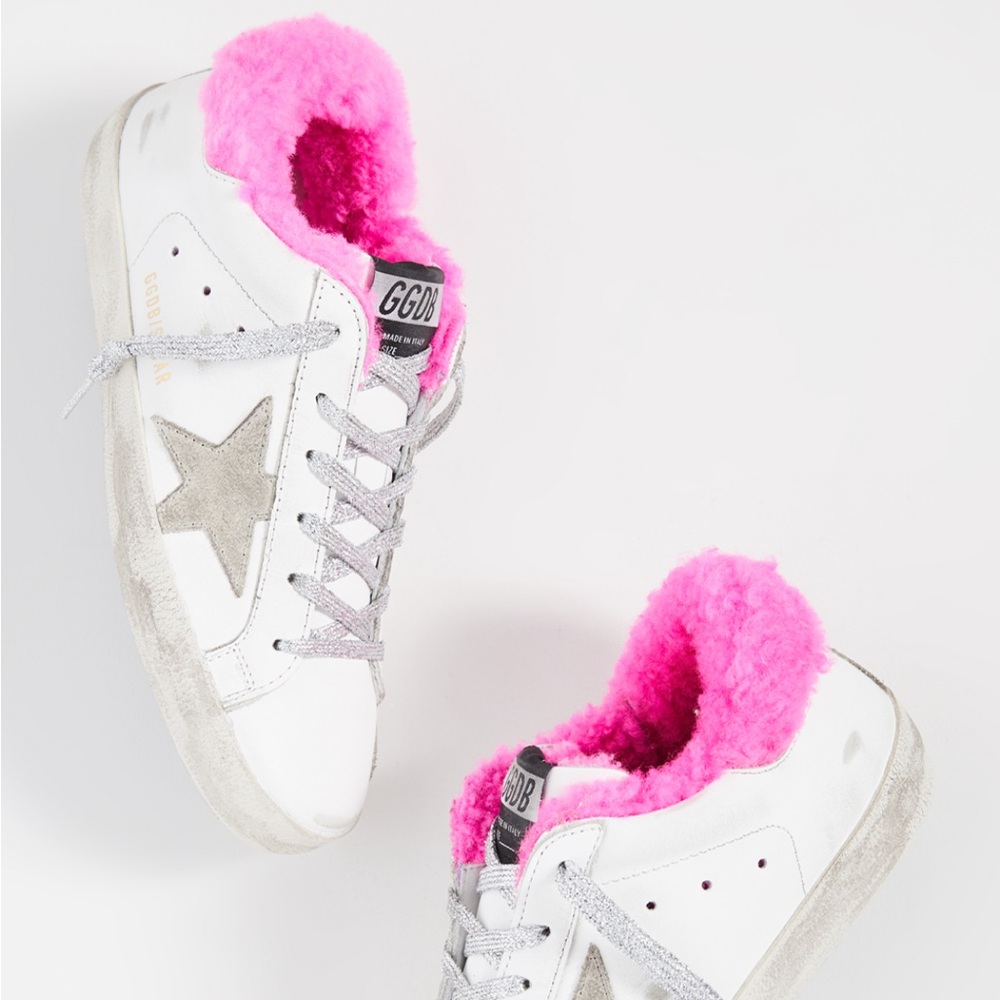 Golden goose Sherpa pink superstars size 38 euc with box and dustbag